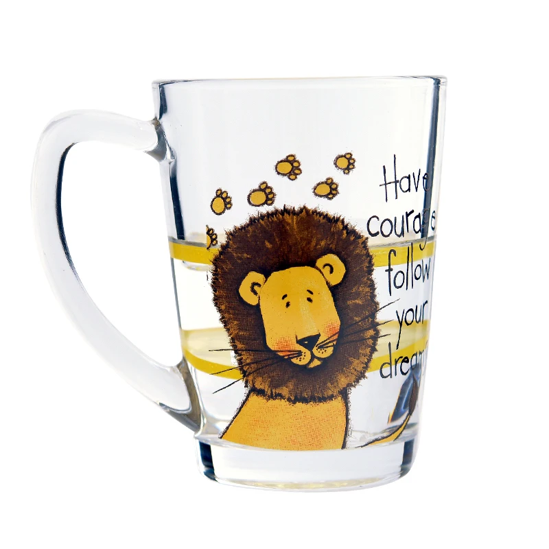 Милые Стеклянные термостойкие парные кофейные кружки с короткой стеклянной