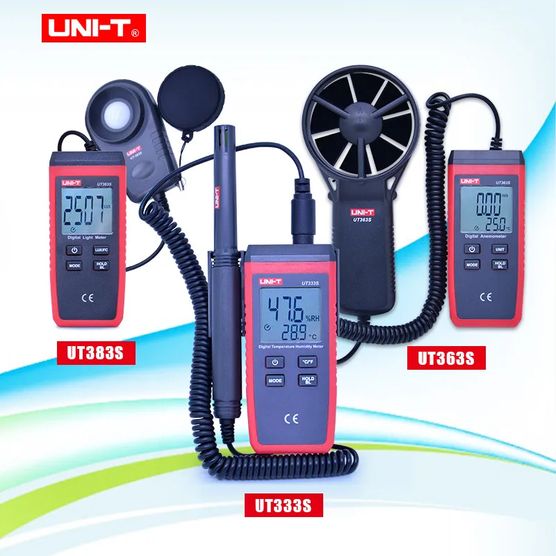 UNI T UT333S UT363S UT383S сдвоенный Измеритель температуры и влажности анемометр