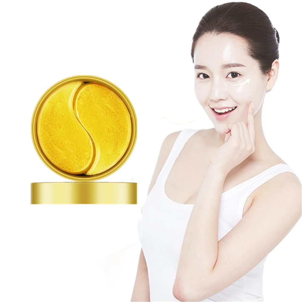 60 шт = 30 пар Gold Crystal коллагеновая маска для глаз маски! Убирает темные круги под