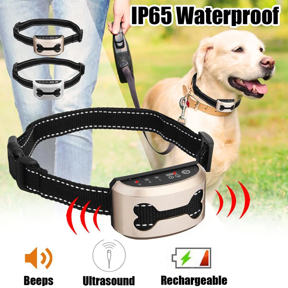 

Pet Trainer Dog Stop Barking Control Automatic Effective Rechargeable Dog Bark Vollar Ultrasonic Training Collars for Training