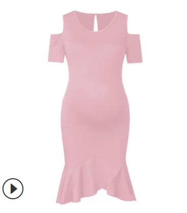 Imcute 2020 новейшая мода женское платье для беременных с рюшами розовая S код