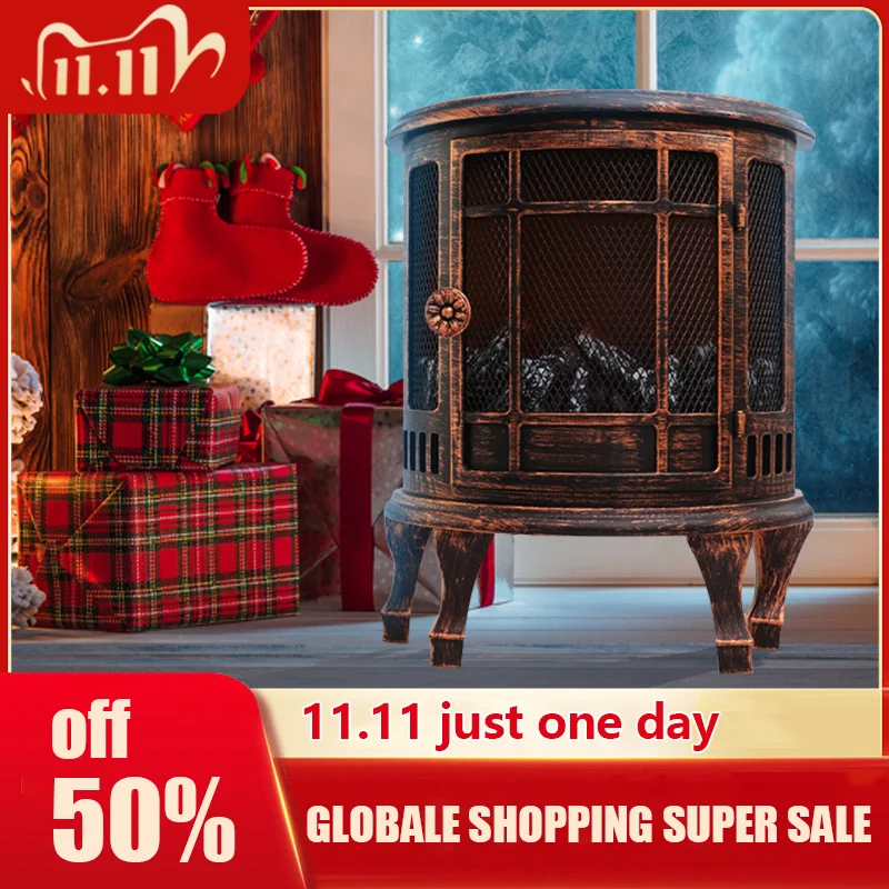 

LED Fireplace Lantern Decorative Flameless Log Fire Effect Vintage Lamp Battery USB Operated Table Light Christmas Home Decor