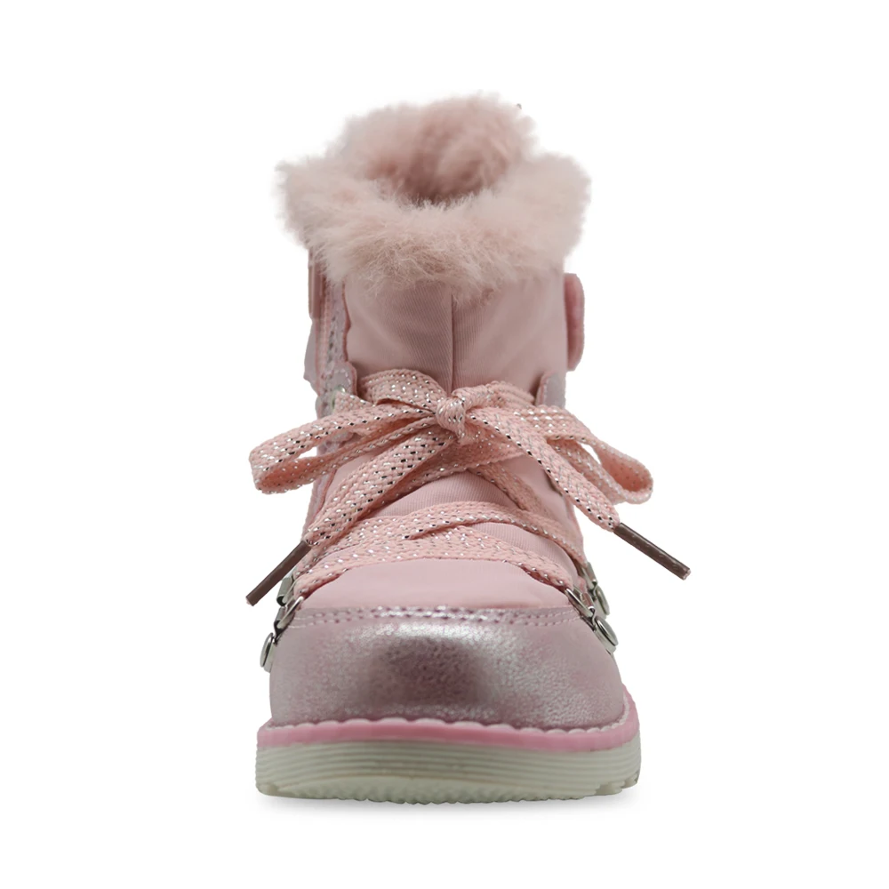 Apakowa/осенне-весенняя обувь для девочек розовые и Серебристые ботильоны на