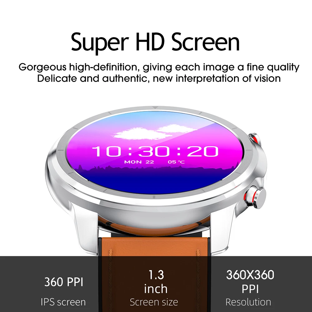 Смарт-часы мужские с сенсорным экраном 1 3 дюйма 360*360 HD Amoled металлический чехол