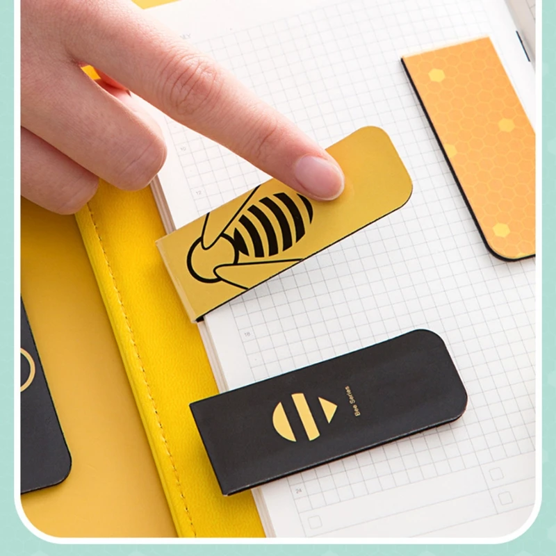 

4pcs Cute Bee Flower Magnetic Bookmarks Magnet Page Markers Page Clips Bookmark for student Reading