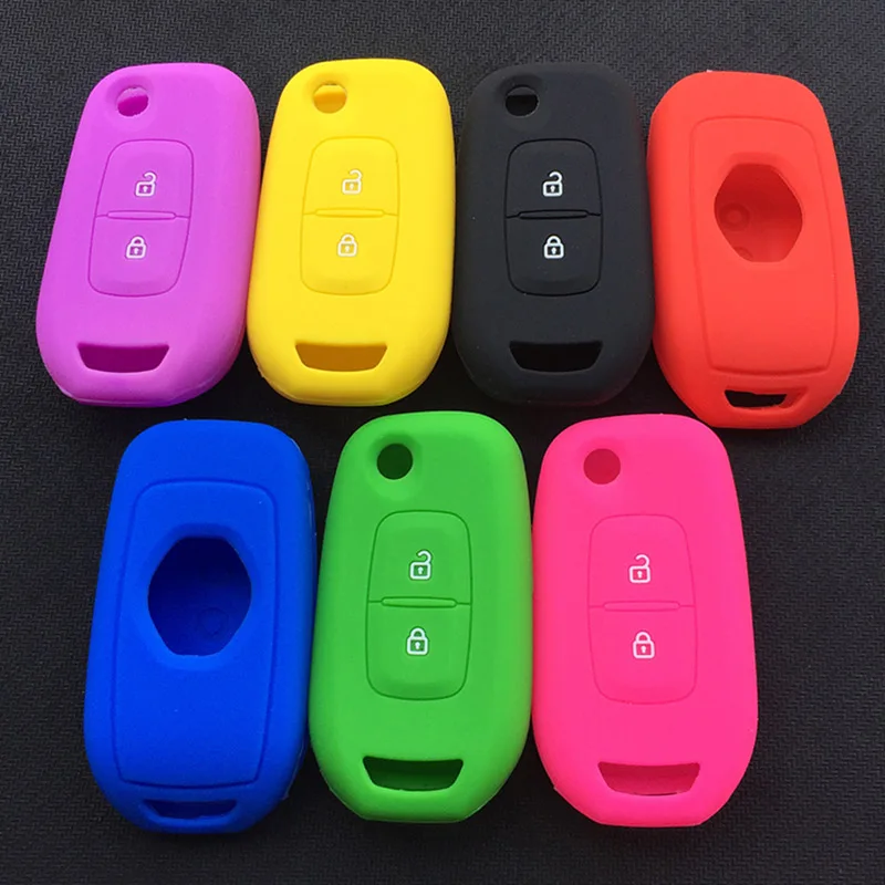 

2 button silicone car key cover case shell for renault duster logan clio Koleos captur 2016 key