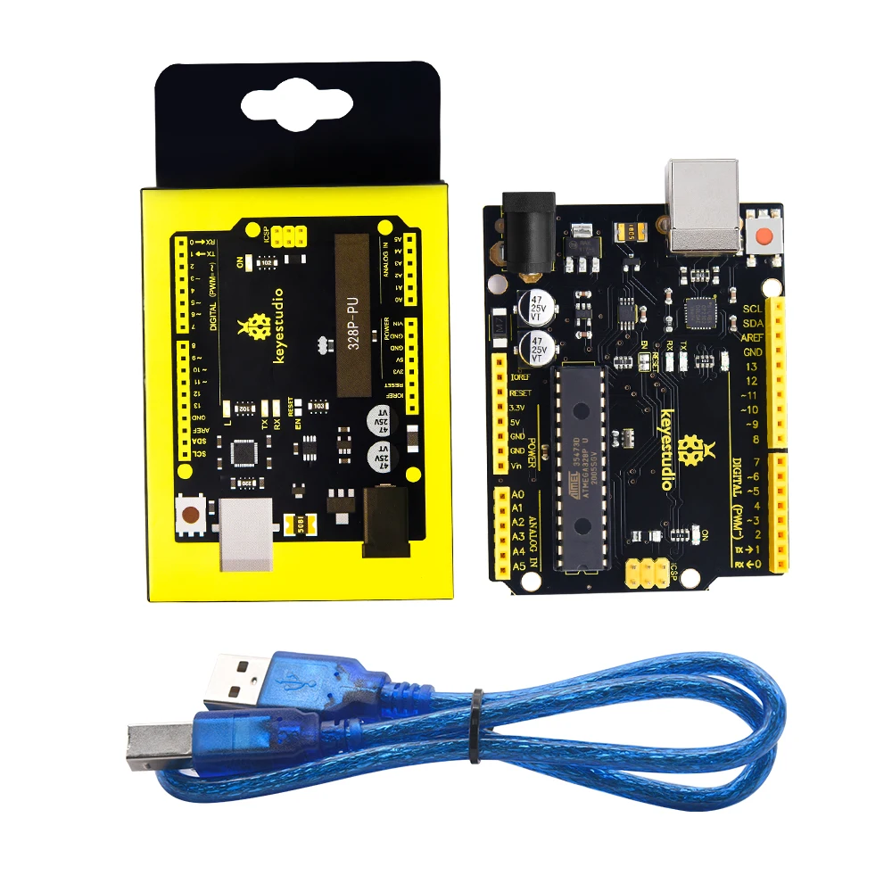 Макетная плата Keyestudio V4.0 с последовательным чипом USB CP2102 + кабель совместимый