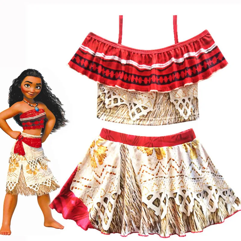 Купальный костюм для девочек 2020 Моана цельные купальные костюмы детское бикини с