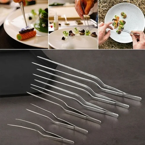 

1PC Chef Kitchen Tool Barbecue Tongs Stainless Steel BBQ Clip Food Tweezer