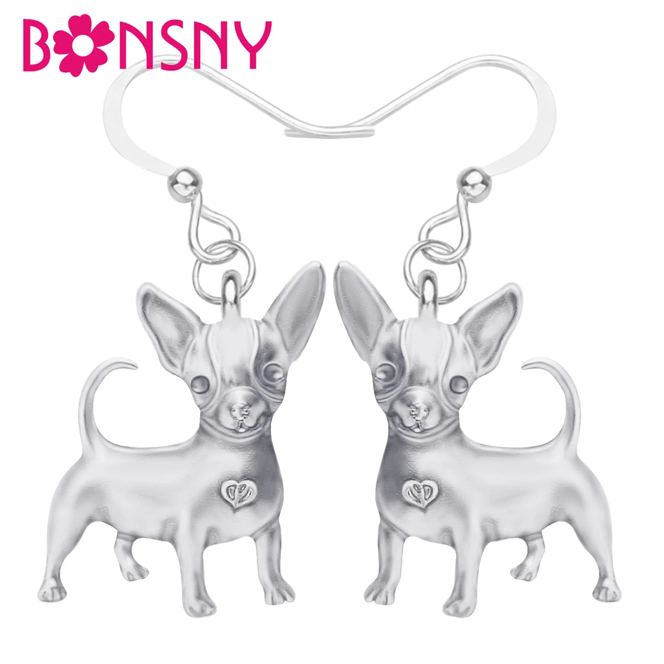 

Bonsny Metal Antique Gold Plated Chihuahua Dog Earrings Cute Animal Dangle Drop Jewelry For Women Kids Classic Gift Accessories
