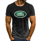 Летняя трендовая футболка Land Rover с надписью автомобиля, новая мужская Повседневная рубашка с коротким рукавом и круглым вырезом, Хлопковая мужская футболка