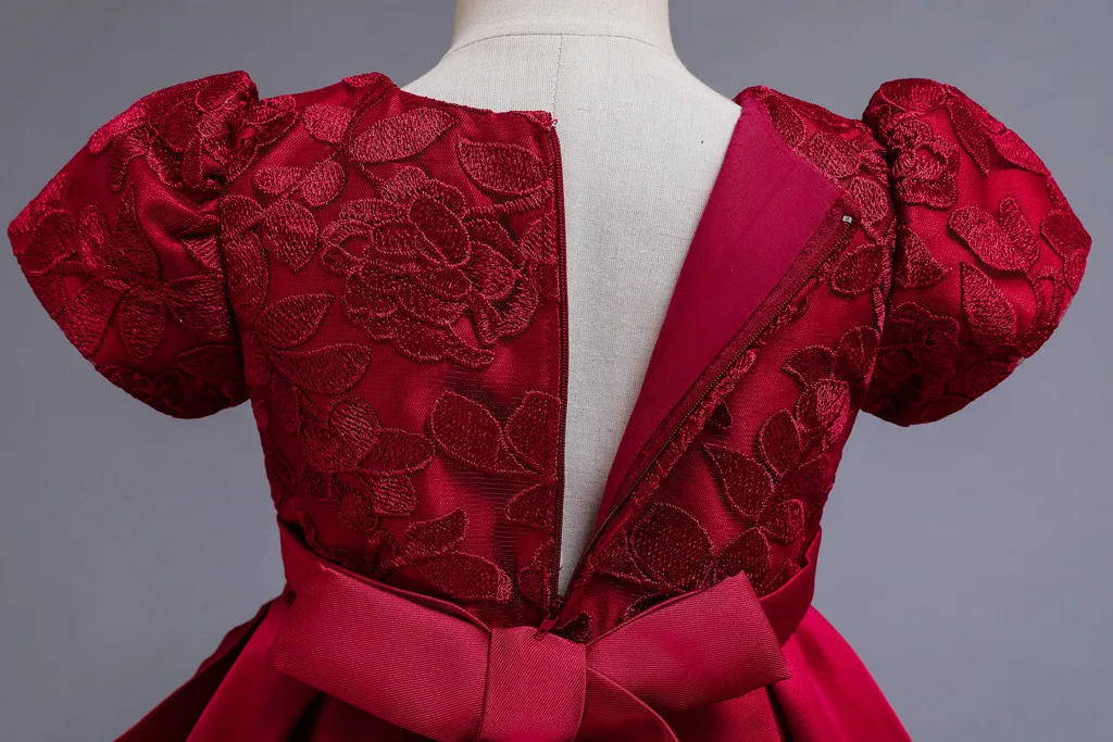 Floral Kids Girls Princess Bridesmaid Pageant Gown Birthday Party Wedding Dress Leisure Short Sleeve Round Neck | Детская одежда и