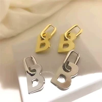 big letter earrings women new fashion jewelry statement personality heavy metallic earings wholesale