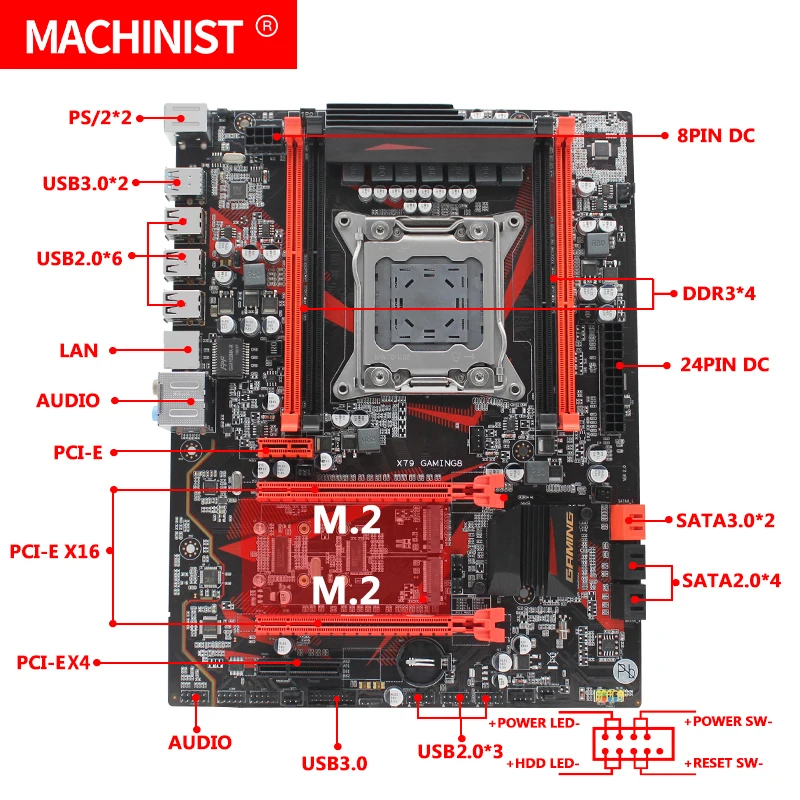 Комплект материнской платы X79 lga 2011 с процессором Intel Xeon E5 2640 16 Гб (2 х8 ГБ) DDR3 ECC ОЗУ ATX