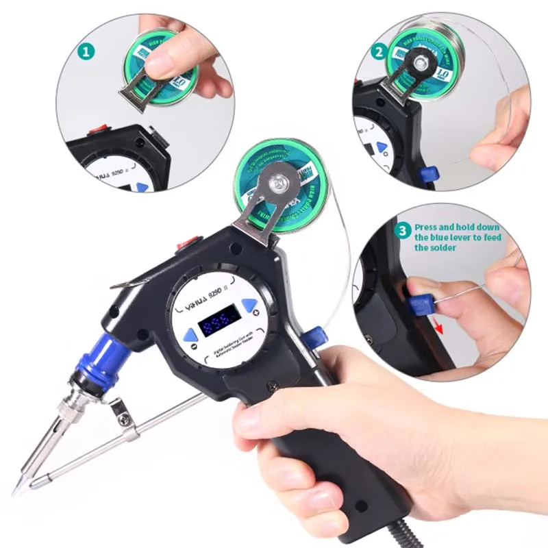 Цифровой автоматический паяльный пистолет YIHUA 929D-II портативный Переключатель