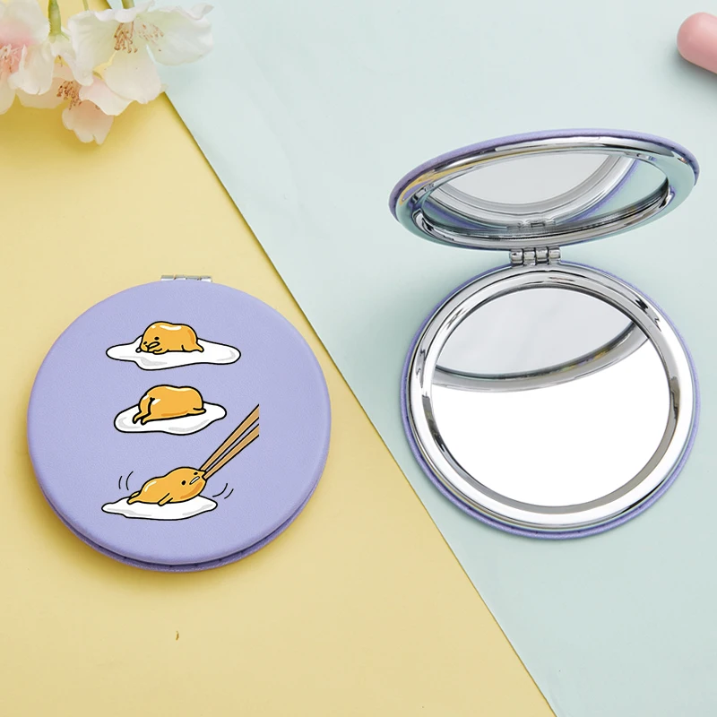 Милое зеркало для макияжа с изображением яиц девочек портативное мини