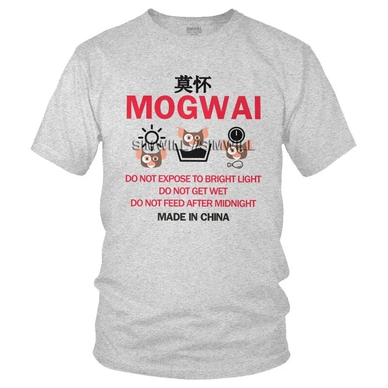 

Funny The Mogwai Warning Rules T Shirts Men Short Sleeve 100% Cotton T-shirts Gremlins Tees Top Streetwear Tshirt Gift