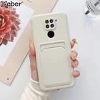 Чехол-бумажник с отделениями для карт для Xiaomi Poco M2 Pro Redmi Note 10 10S 9 Pro Max 9S, мягкий силиконовый чехол-кошелек карамельного цвета, задняя крышка