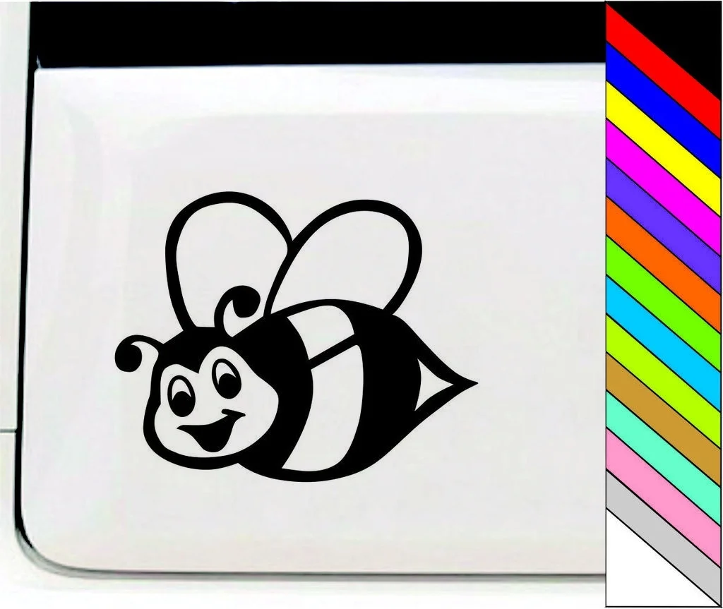 Милый Шмель пчела окно виниловая наклейка черный графический переводная для