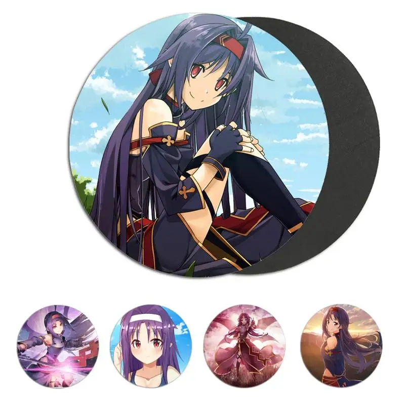 

Sword Art Online конно юуки, коврики для мыши, компьютерный коврик для мыши, Противоскользящий коврик для ноутбука, ПК, ноутбука 22x22 см, круглый ковр...