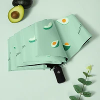 yada luxury cartoon fruit avocado pattern designer folding automatic umbrellas for women rain paraguas umbrella yd210009