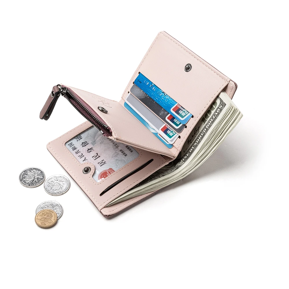 MIXY Wallet Fashion PU Women's Zipper Hasp Women Purses Solid Credit Card Holder Small For Ladies New | Багаж и сумки