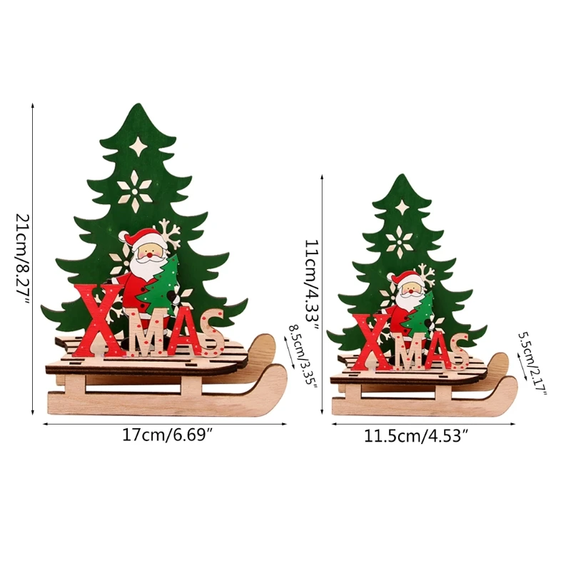 

New 4/7 Xmas Desk Decoration Santa/Snowman/Reindeer Tabletop Decor Lovely Christmas Ornament DIY Wooden Puzzle Art Crafts