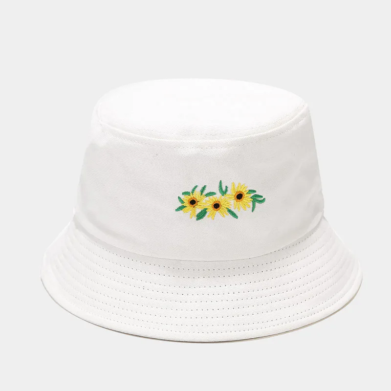 Панама с вышитыми цветами женская в японском стиле шапка рыбака летняя модная |