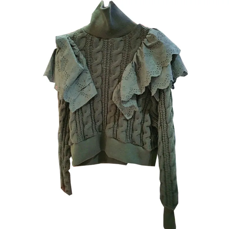 [EWQ] Весна 2020 новинка водолазка пуловеры вязаные пальто Корея с толстым теплым