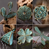 10pcs alloy verdigris patina plated beads charms for diy jewelry making components bracelets necklace handmade craft accessories