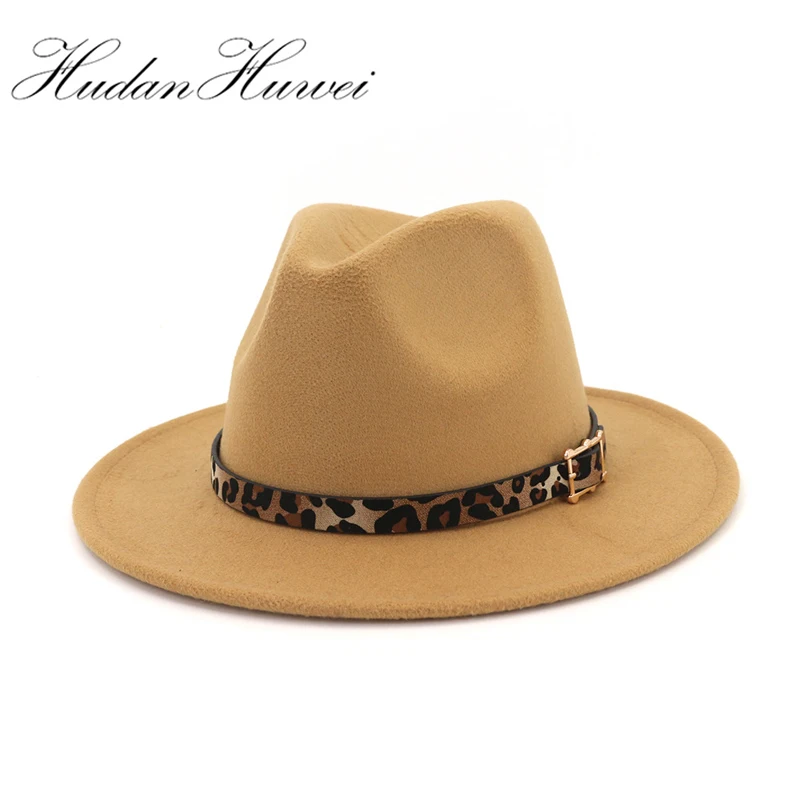 Панама с леопардовым принтом для мужчин и женщин модная шерстяная фетровая шляпа