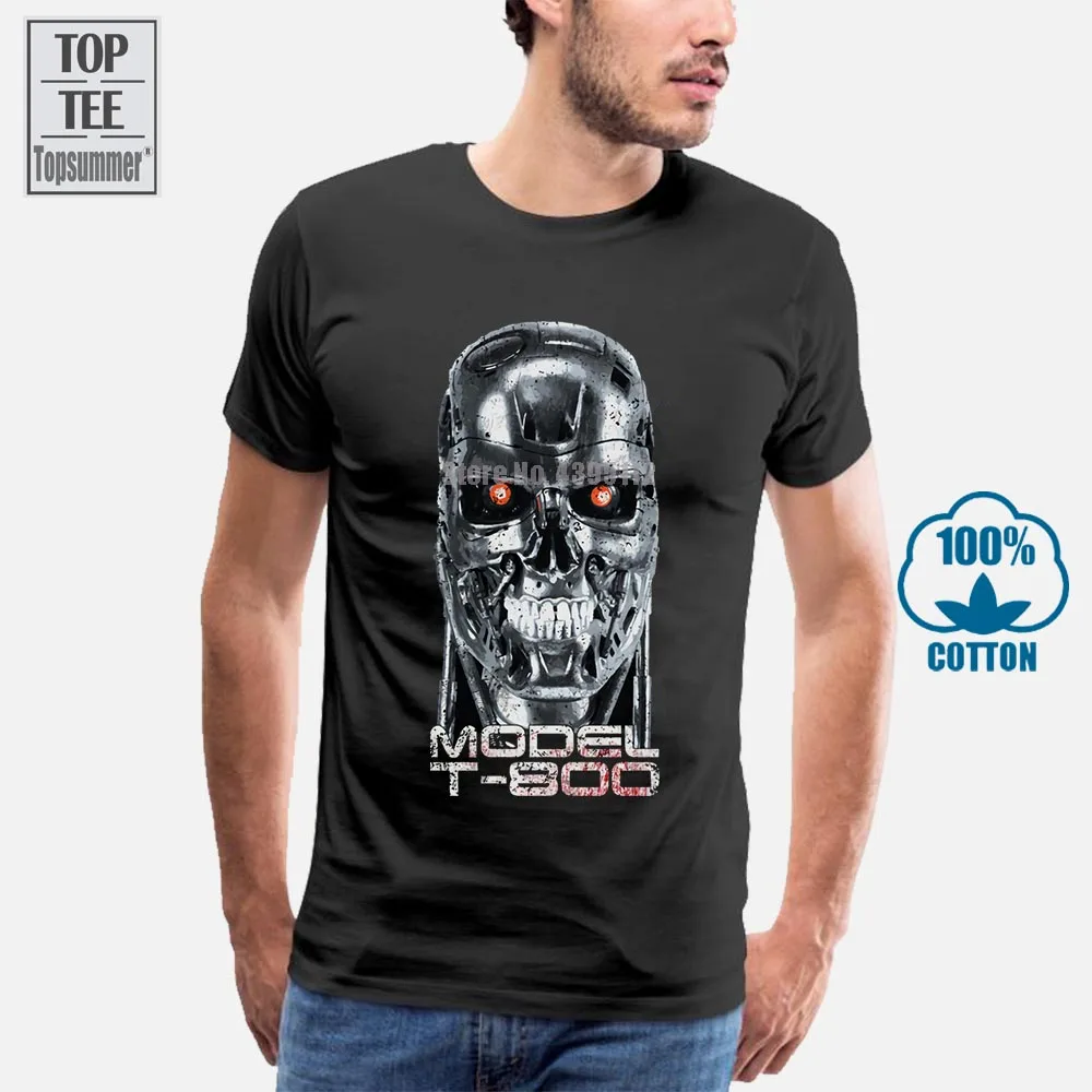 

Skullhead Model T 800 T Shirt Cyberdine Skynet Movie Cyborg Terminator T Shirt