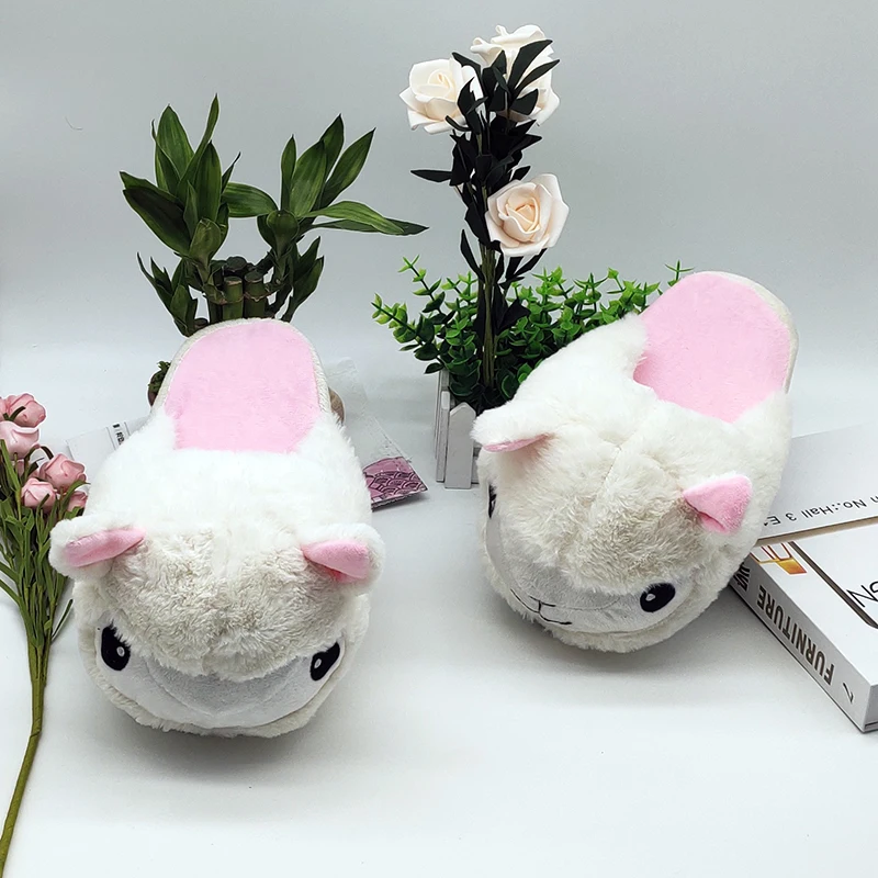 Cute Animal White Cat Indoor Warm Custom Fur Slippers Custom Slippers Home House Slipper Children Men Women Winter
