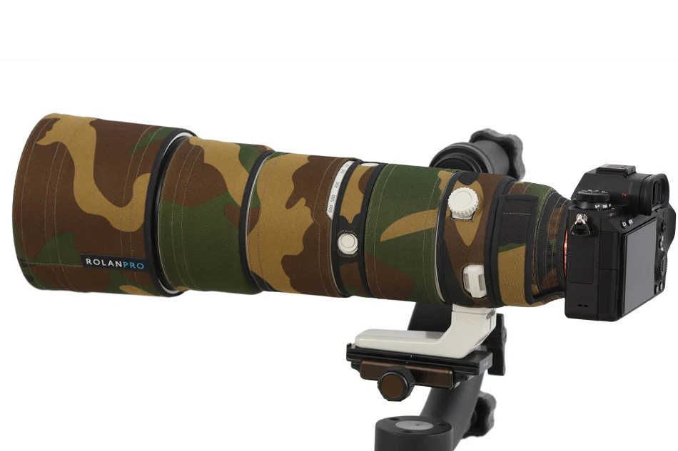 ROLANPRO Nylon wasserdichte Linse Camouflage Regenschutz für Sony FE 200–600 mm F5,6–6,3 G OSS Objektiv Schutzhülle Guns Kleidung – Detail 39