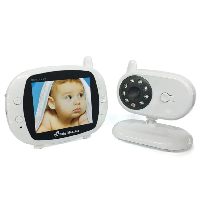 3.5 Inch Wireless Digital Baby Monitor, Night Vision, Lullaby, Temperature Monitoring, Two-way Talk, 300m Transmission Range