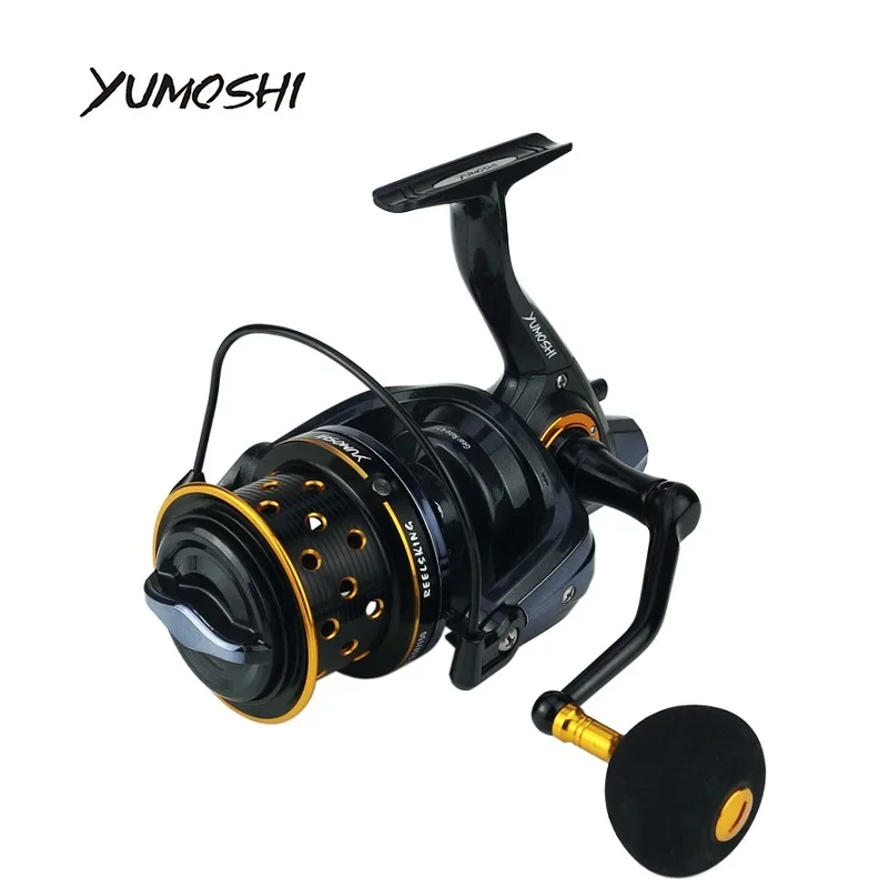 

YUMOSHI fishing reel TK8000-10000 metal 14+1BB spool Jigging trolling long shot casting carp salt water surf spinning sea 4.1:1