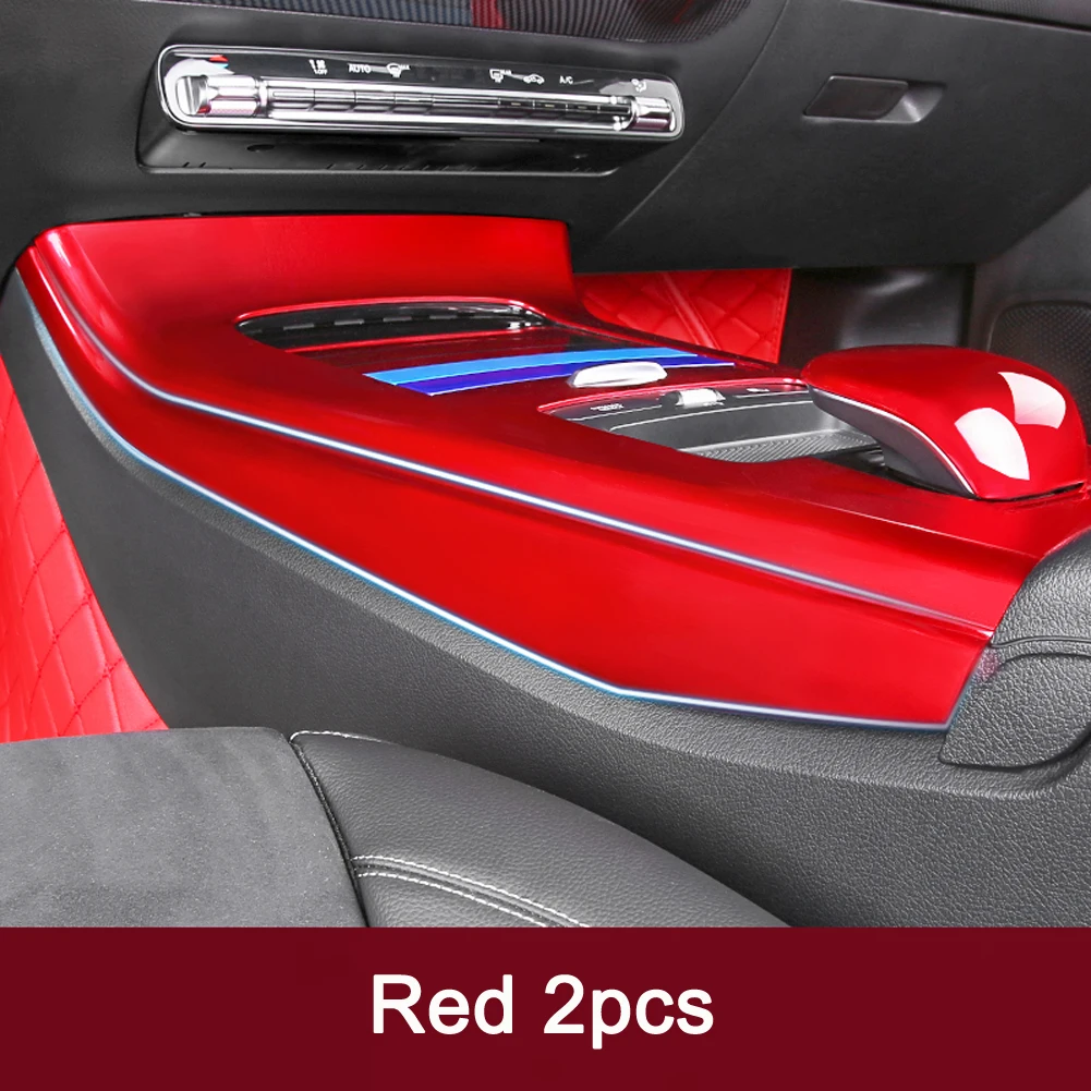 Red Для Mercedes Benz A Class W177 V177 A180 A200 A220 A250+ панель для центральной консоли автомобиля, Боковое покрытие, декоративные полоски, наклейка - Название цвета: Red