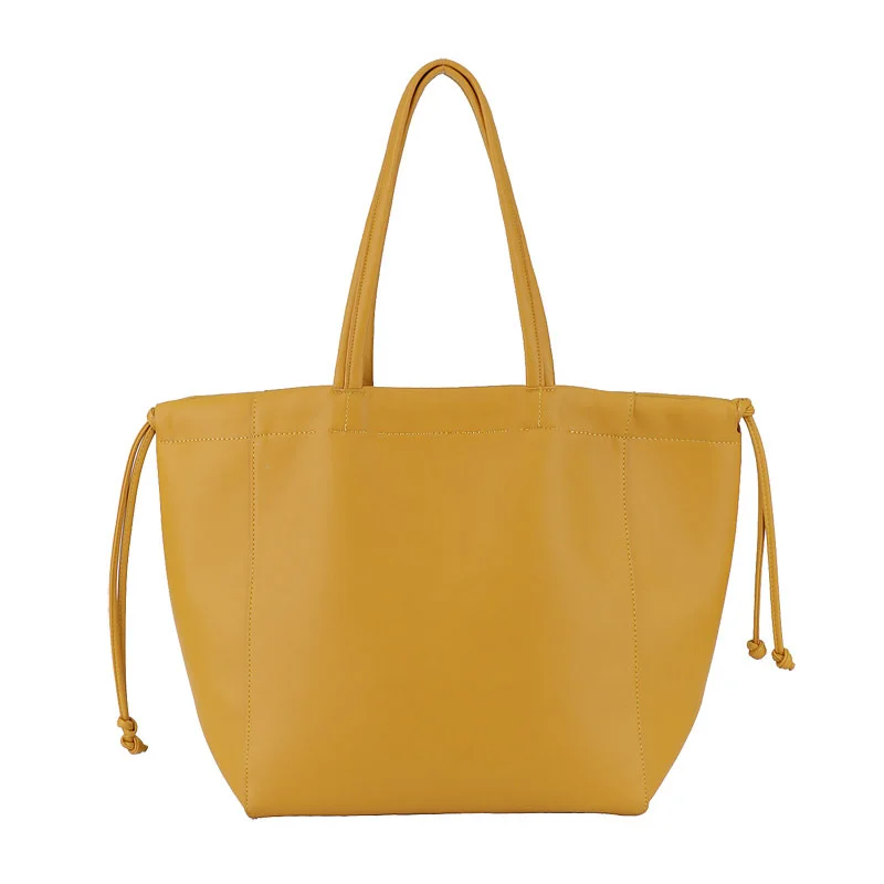 Korean Version Large Capacity Single Shoulder Same Pure Color Handbag Casual Fashion Yellow Women's Bag Purses And Handbags