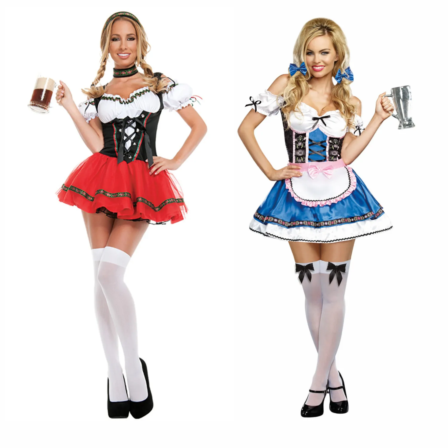 

2020 hot new Oktoberfest Sweety Beer Girl Costume German Bavarian Maid Fancy Dress