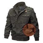 Куртка-бомбер мужская зимняя, ветровка с толстой шерстяной подкладкой, парка в стиле милитари, армейский пилот, повседневные куртки