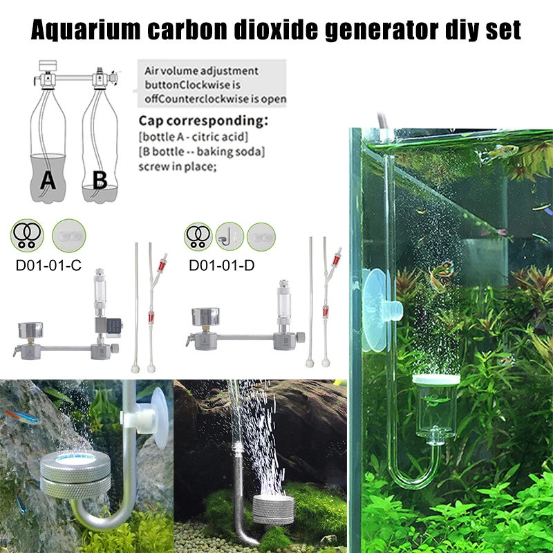 Aquarium DIY CO2 Generator System Kit with Solenoid Valve Bubble Counter for Plants Fish Tank Accessories | Дом и сад
