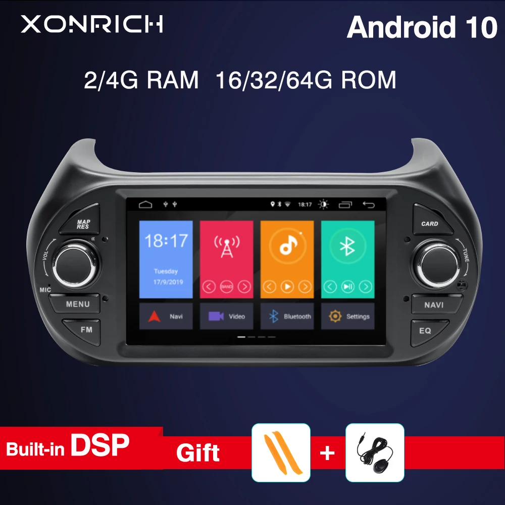 4 Гб 64G Android 10 автомобильный Радио GPS dvd плеер для FIAT Fiorino Qubo Citroen Nemo Peugeot Bipper