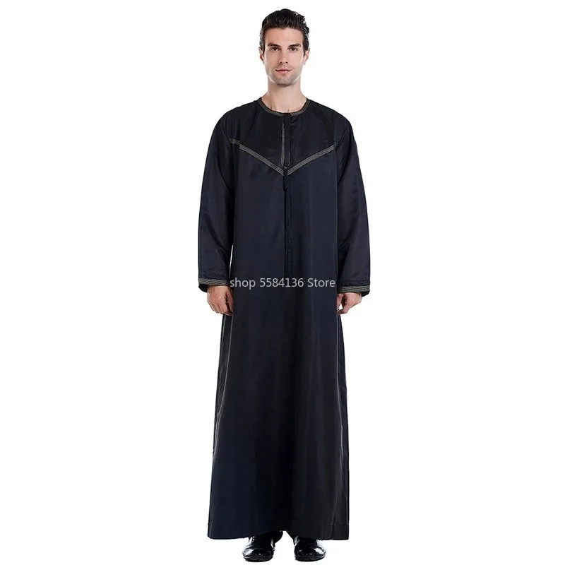 Мусульманское арабское платье Wechery Мужская абайя кафтан одежда мусульманское