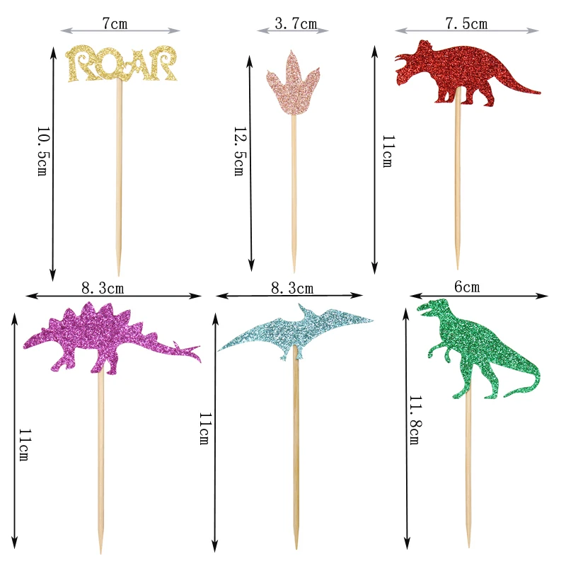 Бумажная гирлянда с изображением динозавров капкейков день рождения детей