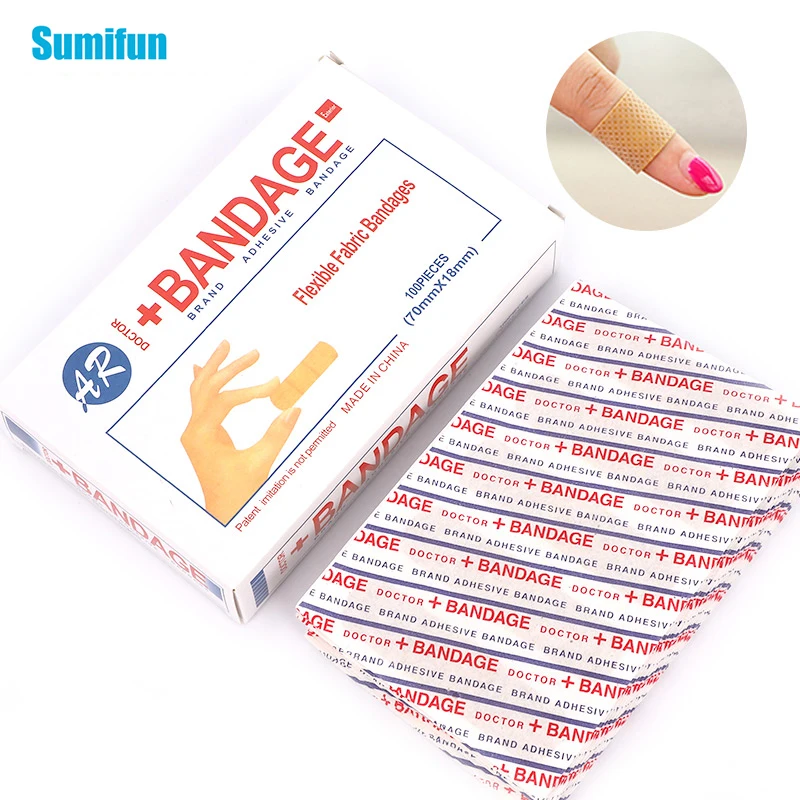 

100pcs/box Band Aid Hemostasis Adhesive Disposable Bandages First Aid Emergency Kit Wound Healing Plaster for Home Outdoor