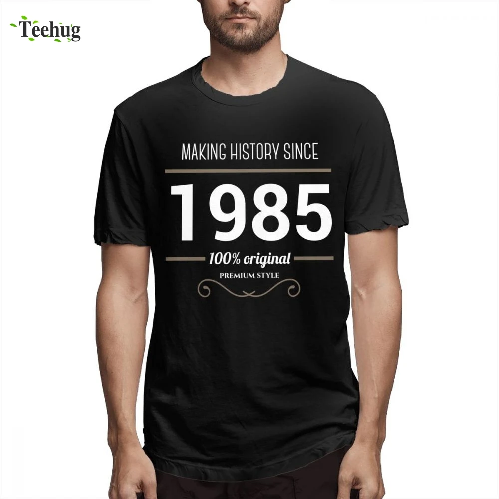 

Футболка мужская графическая с мотивом истории с 1985 года, Повседневная Уличная одежда, подарок на день рождения