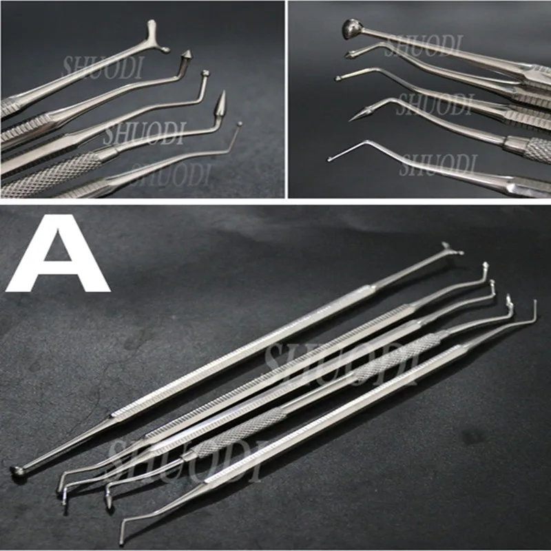 A 5 Pcs set 5 шт. Набор композитный стоматологический композитный инструмент для наполнения шпатель Амальгама пластиковые двойные концы - Цвет: A 5 Pcs set