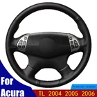 Прошитая вручную искусственная кожа PU черного цвета, Удобная Нескользящая кожа для Acura TL 2004 2005 2006