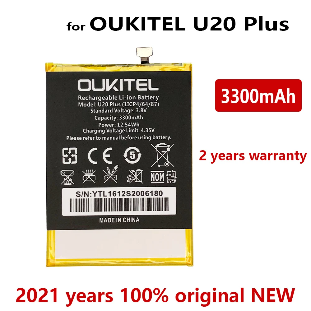 

100% Original 3300mAh Replacement battery For OUKITEL U20 PLUS High Quality Batteries Bateria With Tracking number