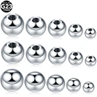 Сменные титановые шарики G23, ювелирные изделия для прокола губ, сосок, бровь, серьги, для пупка, языка, 14 г, 16 г